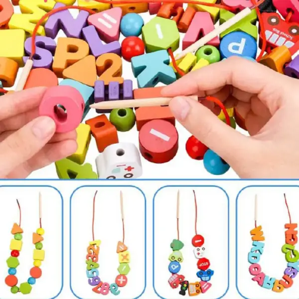 Joc de Snuruit din Lemn cu Masinute Cifre Litere Caratoys