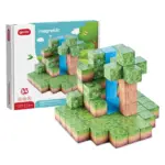 Jucarie STEM Set 64 Cuburi Magnetice Tip Minecraft