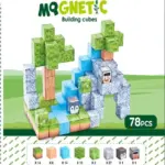 Jucarie STEM Set 78 Cuburi Magnetice Tip Minecraft