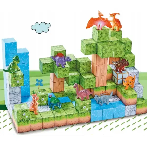 Jucarie STEM Set 114 Cuburi Magnetice Tip Minecraft