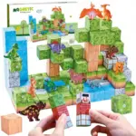 Jucarie STEM Set 114 Cuburi Magnetice Tip Minecraft