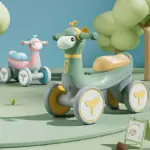 Bicicletă de Echilibru Verde cu Muzică și Baloane