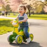 Bicicletă de Echilibru Orange cu Muzică și Baloane