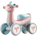 Bicicletă Roz de Echilibru cu Muzică și Baloane