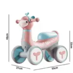 Bicicletă Roz de Echilibru cu Muzică și Baloane