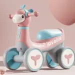 Bicicletă Roz de Echilibru cu Muzică și Baloane