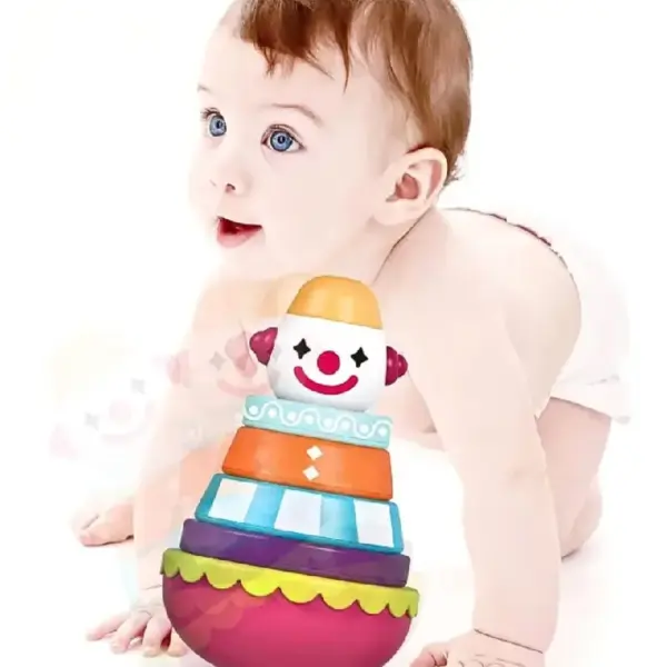 Jucarie Interactiva de Stivuire Clovn pentru Bebelusi