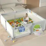 Tarc de Joacă Mare 200x180 cu Bile Manere si Covor Termoizolant Caratoys