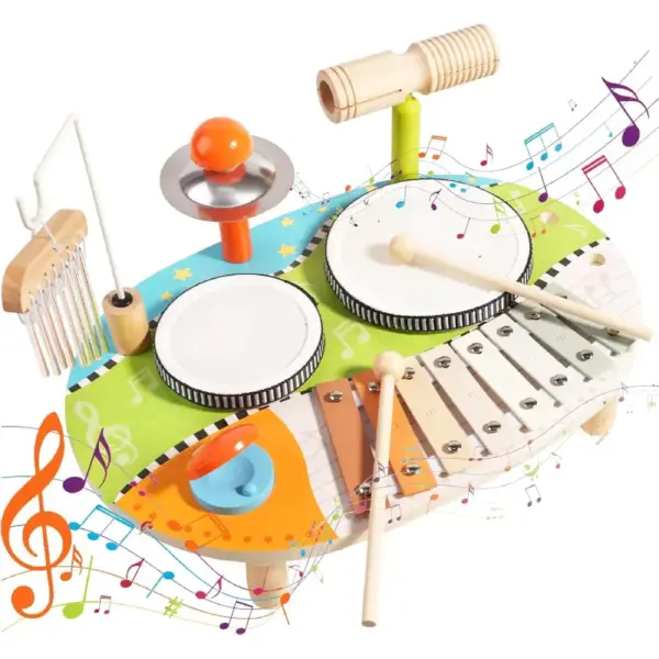 Masuta Interactiva cu Instrumente Muzicale din Lemn pentru Copii Masuta Interactiva cu Instrumente Muzicale din Lemn pentru Copii
