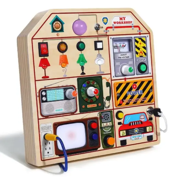 Busy Board Placa Interactiva cu Activitati STEM 3 ani+ Busy Board Placa Interactiva cu Activitati STEM 3 ani+