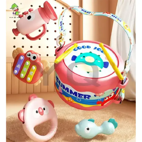 Set 5 Piese Instrumente Muzicale Roz pentru Copii 3 ani+