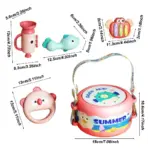 Set 5 Piese Instrumente Muzicale Roz pentru Copii 3 ani+