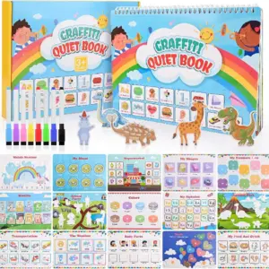 Quiet Book Carte Educativa cu Stickere Reutilizabile 3 ani+