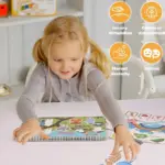 Quiet Book Carte Educativa cu Stickere Reutilizabile 3 ani+