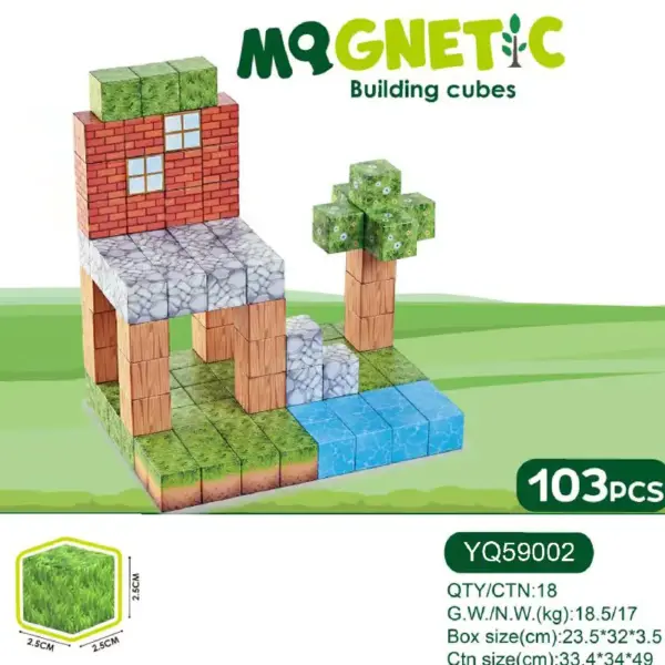 Jucarie STEM Set 103 Cuburi Magnetice Tip Minecraft