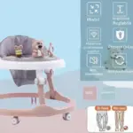Premergător Bebe Baby Walker cu Jucării Interactive și Reglaj pe Înălțime Premergător Bebe Baby Walker cu Jucării Interactive și Reglaj pe Înălțime