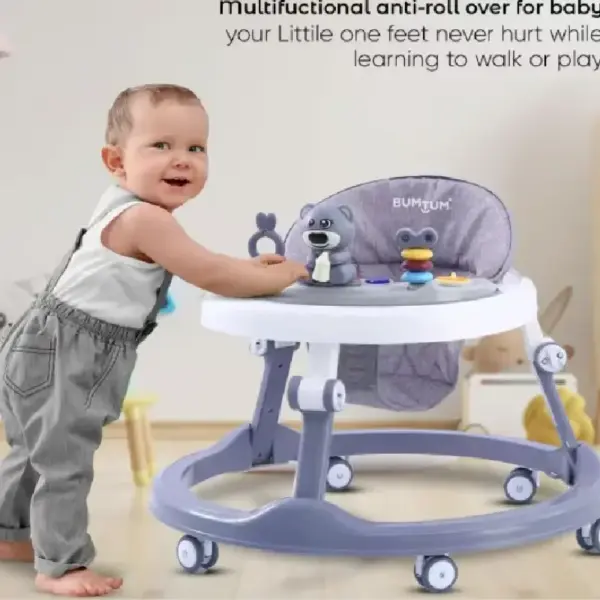 Premergător Bebe Baby Walker Gri Reglabil cu Jucării Interactive