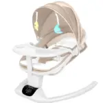 Leagăn Electric Balansoar Inteligent Bej cu Telecomanda pentru Bebe Leagăn Electric Balansoar Inteligent Bej cu Telecomanda pentru Bebe