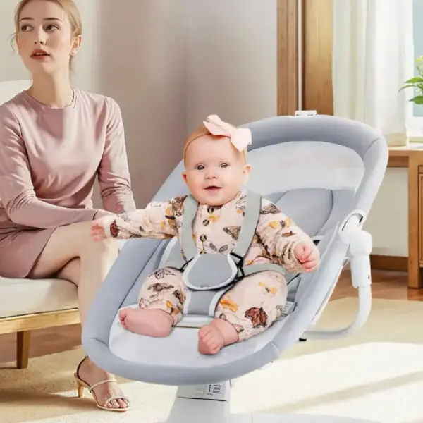 Leagăn Electric Balansoar Inteligent cu Telecomanda pentru Bebe