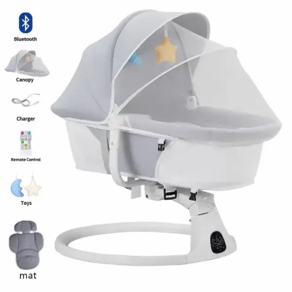 Leagăn Electric Balansoar Inteligent cu Telecomanda pentru Bebe