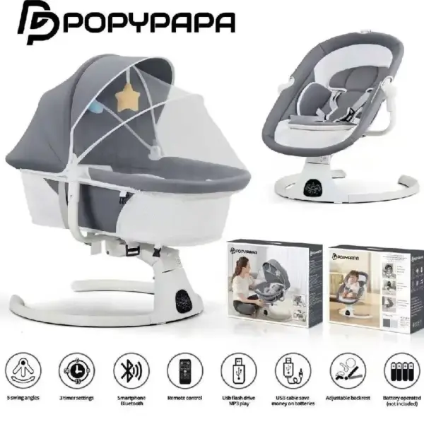 Leagăn Electric Balansoar Inteligent cu Telecomanda pentru Bebe