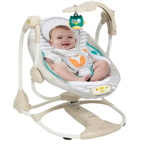 Balansoar Electric Bej cu Leganare Automata cu Muzica pentru Bebelusi Balansoar Electric Bej cu Leganare Automata cu Muzica pentru Bebelusi