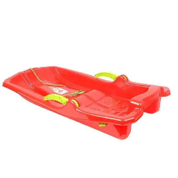 Sanie Plastic Rosie cu Frane si Snur pentru Copii