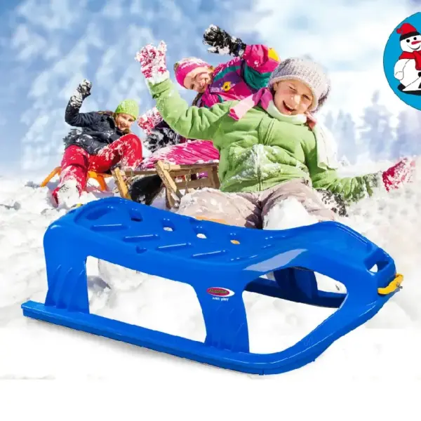 Sanie Marmat Bleu Usoara din Plastic pentru Copii
