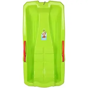 Sanie Plastic Verde cu Frane si Snur pentru Copii
