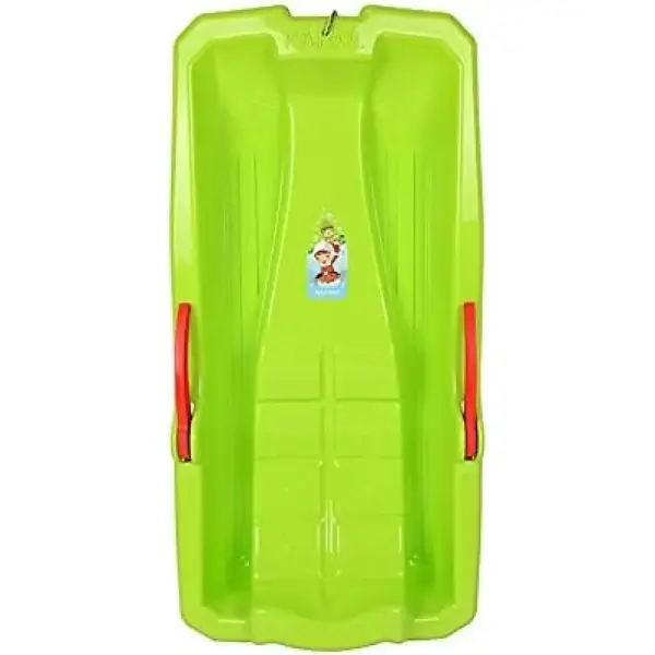 Sanie Plastic Verde cu Frane si Snur pentru Copii