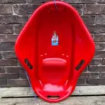 Sanie Plastic Rezistent Tip Scoica Rosie cu Manere pentru Copii