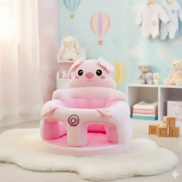Fotoliu din Plus Premium pentru Bebelusi Model Purcelus Roz