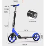 Trotinetă Pliabila Scooter Bleu cu Frane si Cric pentru Copii si Adulti