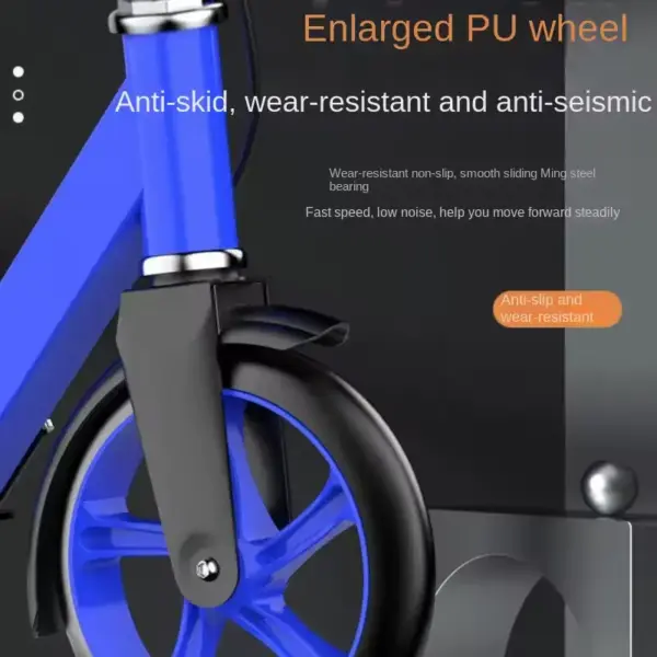 Trotinetă Pliabila Scooter Bleu cu Frane si Cric pentru Copii si Adulti