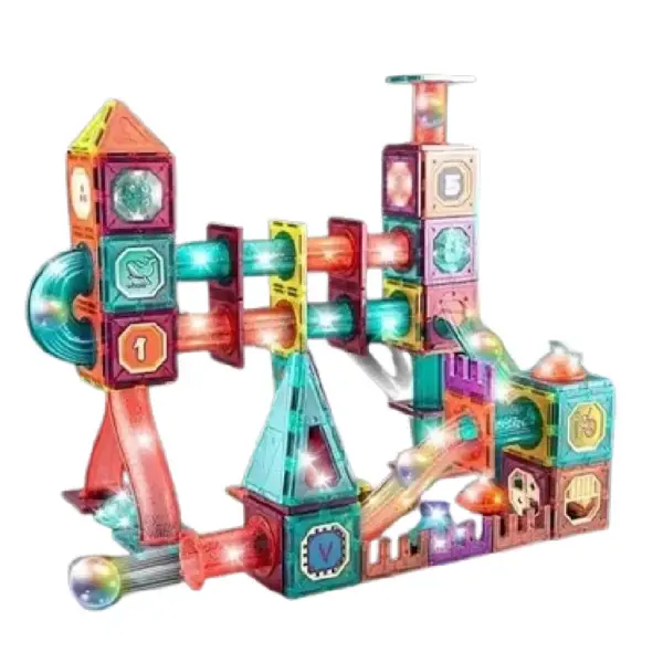 Joc STEM Constructii Magnetice cu Circuit Bile 166piese