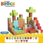 Jucarie STEM Set 146 Cuburi Magnetice Tip Minecraft