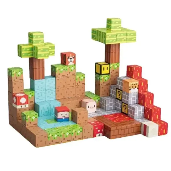 Jucarie STEM Set 146 Cuburi Magnetice Tip Minecraft