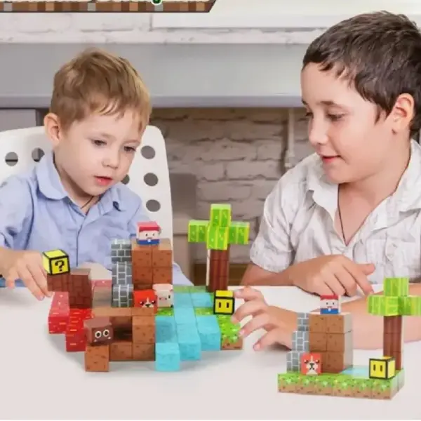 Jucarie STEM Set 146 Cuburi Magnetice Tip Minecraft