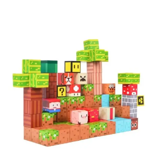 Jucarie STEM Set 117 Cuburi Magnetice Tip Minecraft
