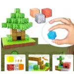 Jucarie STEM Set 117 Cuburi Magnetice Tip Minecraft Jucarie STEM Set 117 Cuburi Magnetice Tip Minecraft