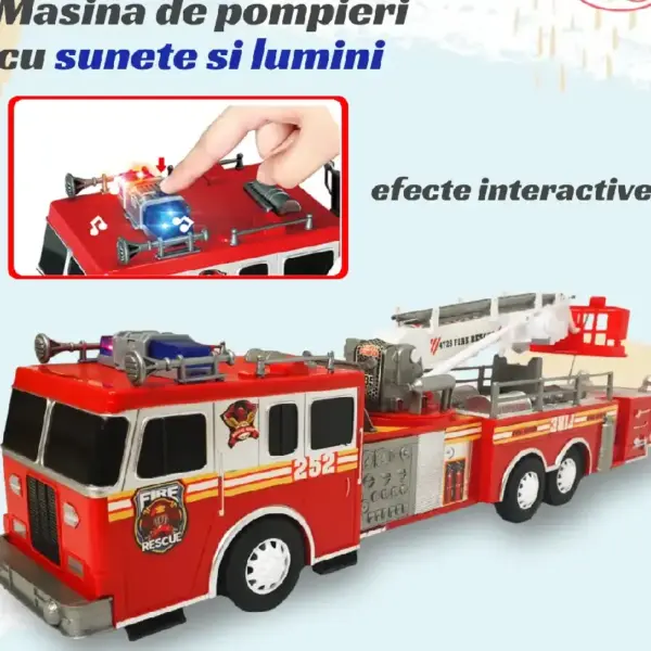 Masina de Pompieri Interactiva cu Scara Rotativa 360°