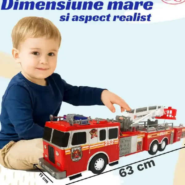 Masina de Pompieri Interactiva cu Scara Rotativa 360°