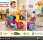 Masinuta Ride-On Premium cu Lumini si Volan pentru Copii
