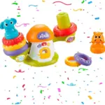 Jucarie Interactiva Premium cu Inele, Animalute si Lumini pentru Bebe Jucarie Interactiva Premium cu Inele, Animalute si Lumini pentru Bebe