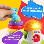 Jucarie Interactiva Premium cu Inele, Animalute si Lumini pentru Bebe Jucarie Interactiva Premium cu Inele, Animalute si Lumini pentru Bebe