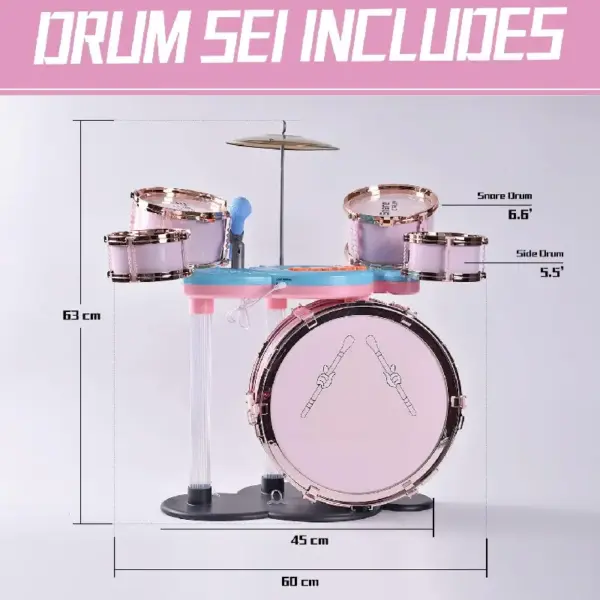 Set Tobe Roz cu Microfon si Scaunel pentru Copii