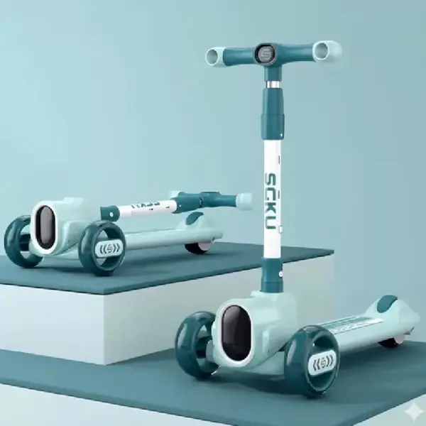 Trotinetă Premium cu 3 Roti Scaunel si Lumini LED pentru Copii