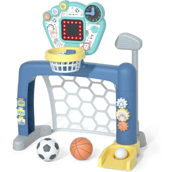 Centru Sportiv Interactiv 3 in 1 cu Baschet Fotbal si Golf pentru Copii
