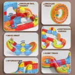 Circuit Trenulet Electric Magnetic 3D Set Constructie 81 Piese 3 ani+