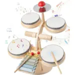Set Instrumente Muzicale Montessori din Lemn cu Tobe, Xilofon si Percutie pentru Copii Set Instrumente Muzicale Montessori din Lemn cu Tobe, Xilofon si Percutie pentru Copii